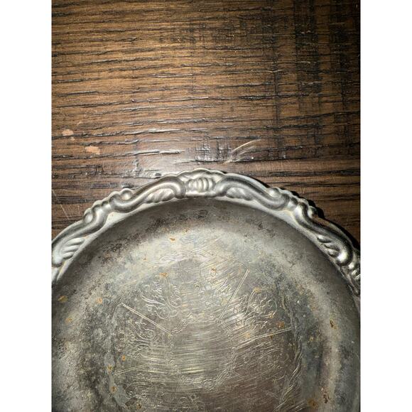 Vintage Silver-Plated EP on Steel Round Platter - 4” Diameter - Picture 5 of 5